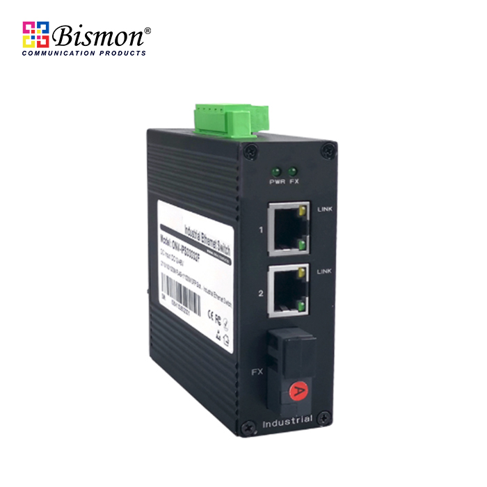 2 Port 10/100/1000M with 1x SC-Single Fiber Single-mode 20km Industrial Switch(A)